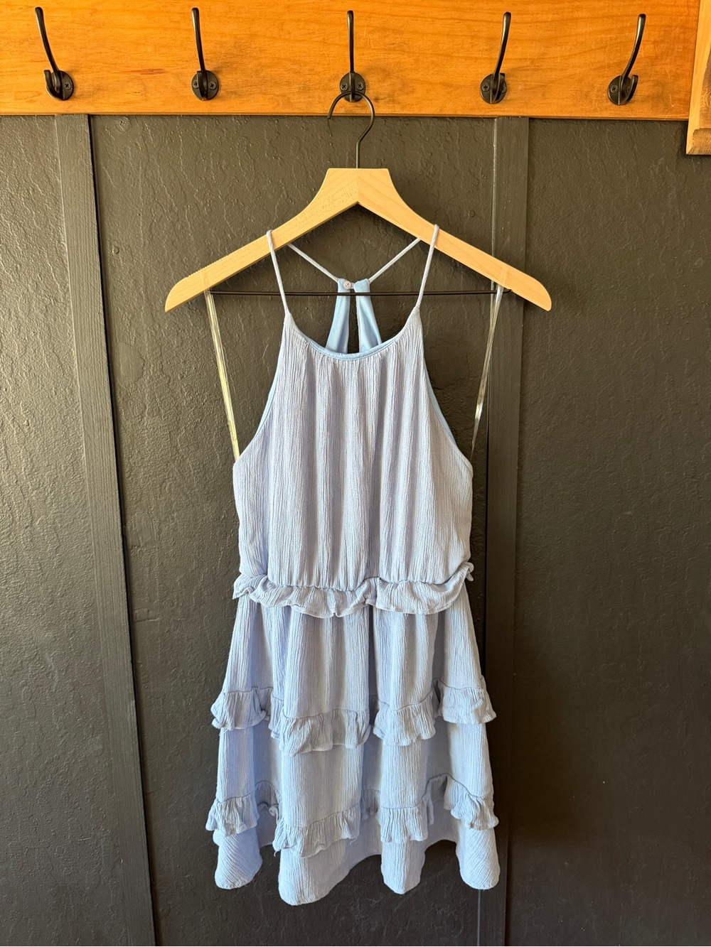 Lush Halter Neck Tiered Ruffle Mini Dress